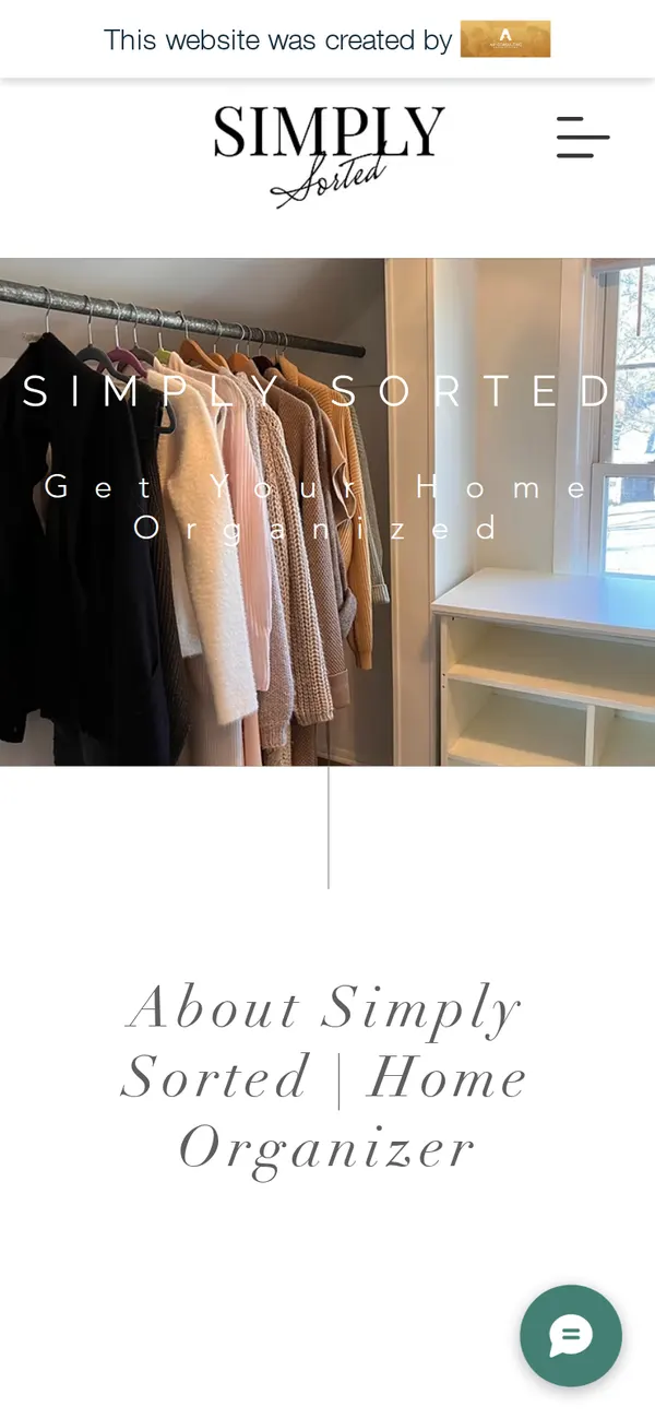 Simply Sorted homepage on a phone