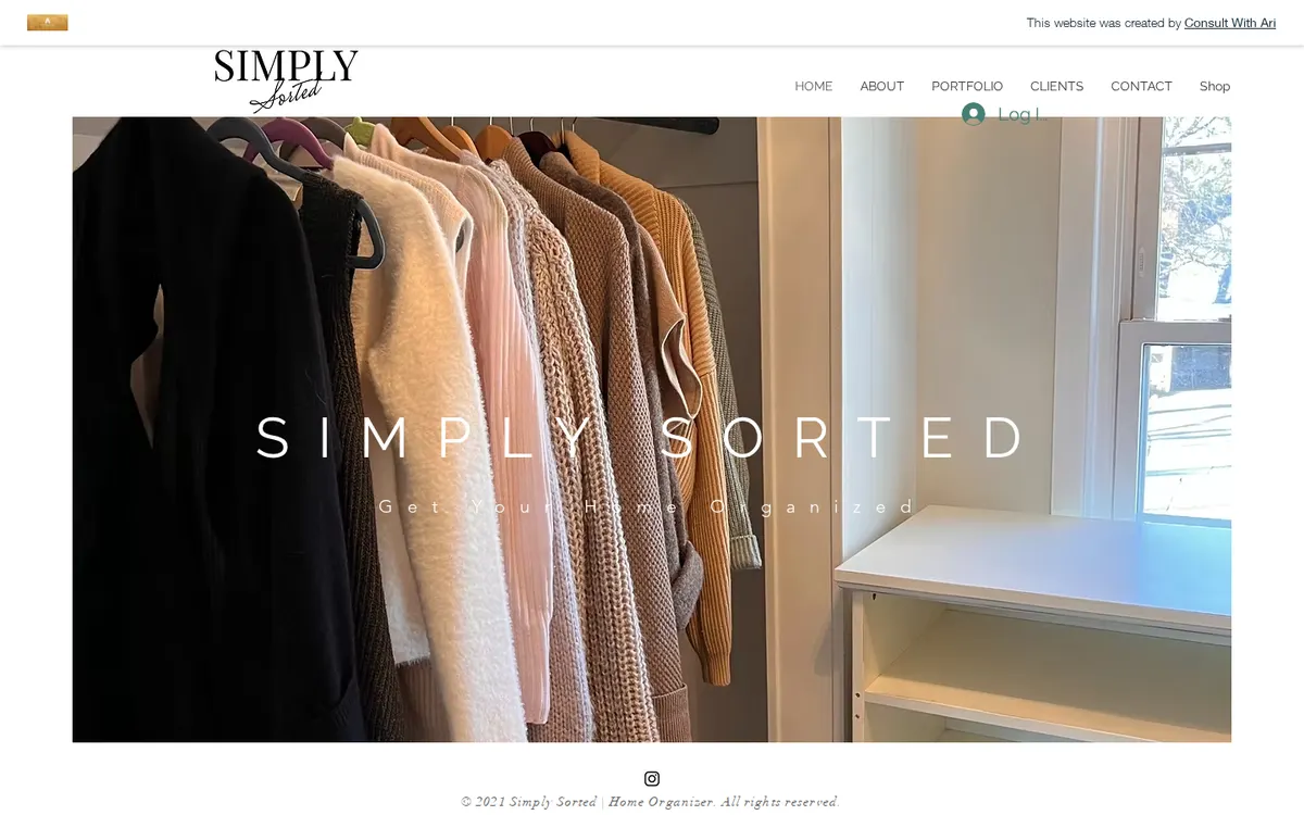Simply Sorted homepage on a desktop screen